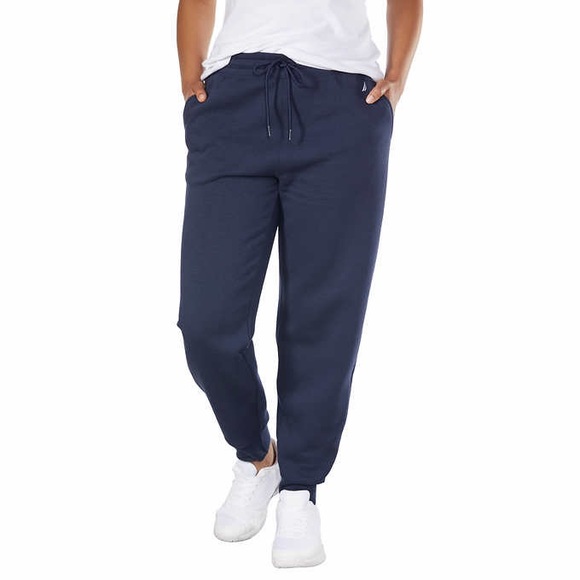 Nautica Pants - Nautica Navy Blue Jogger Sweatpants with Drawstring and Pockets